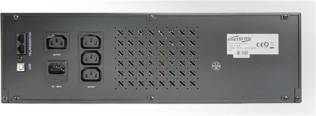Gembird - Ups rack 19'' 3.4u 1500va, 4xiec 230v out, iec14 in,rj11, usb, lcd Line-Interactive 1.5 kVA 900 W 4 AC outlet(s)
