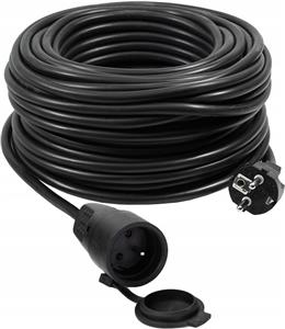 VERTEX PZO50M Retractable extension cable 50 m 3x2,5 mm Black