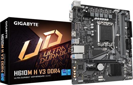 GIGABYTE MB H610M H V3 DDR4 LGA1700 2 x DDR4 1 x M.2 4 x SATA 1 x D-Sub port 1 x HDMI port Micro ATX