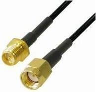 Transmedia CWK 2-2, WLAN Antenna Cable SMA reversed jack to reversed SMA plug, gold plated, 2,0