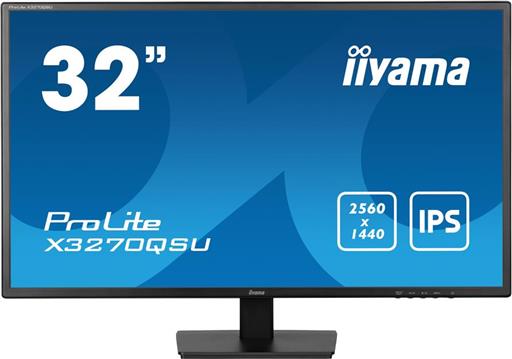 IIYAMA Monitor LED X3270QSU-B1 31.5" IPS WQHD 2560 x 1440 @100Hz 250 cd/m2 1200:1 3ms HDMI DP USB Hub Tilt