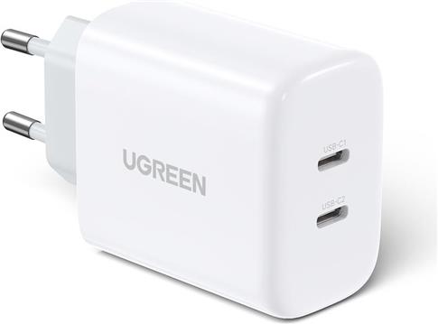 Kućni punjač UGREEN, 40W, USB-C+USB-C PD, bijeli