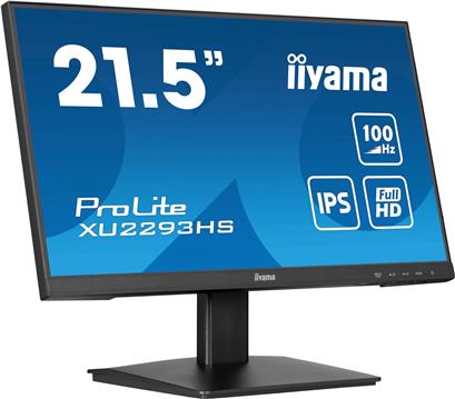 55,9cm/22" (1920x1080) Iiyama ProLite XU2293HS-B6 16:9 FHD IPS 1ms 100Hz HDMI DP Speaker Black