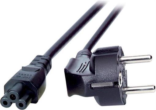 Kabel za napajanje, IEC320 C5 Ž ravni -> Schuko M kutni 3,0 m, crni