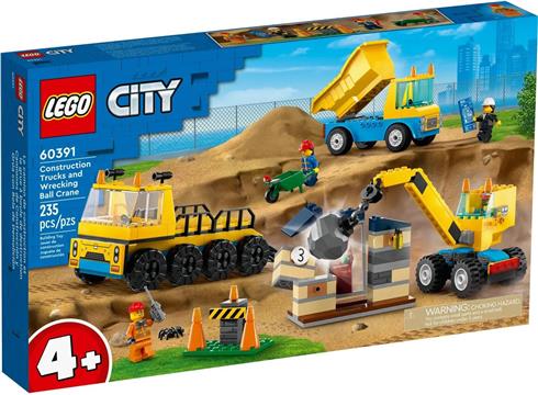 LEGO City Baufahrzeuge und Kran mit Abrissbirne 60391