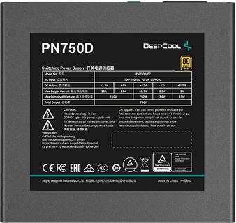 PSU ATX DeepCool PN750D, 750W, 12V-2x6, 80 PLUS Gold, Black