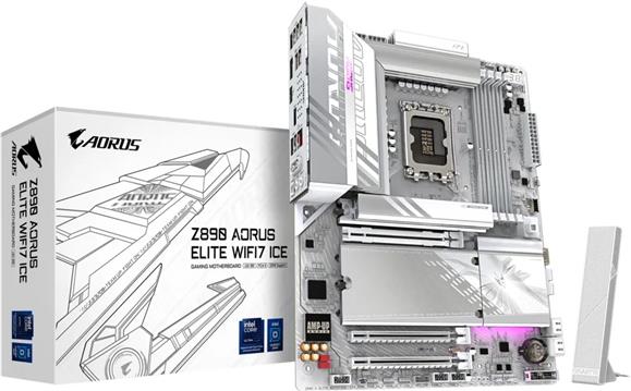 GIGABYTE Z890 AORUS ELITE WIFI7 ICE, DDR5, SATA3, USB4, DP, 2.5GbE, WIFI 7, LGA1851 ATX