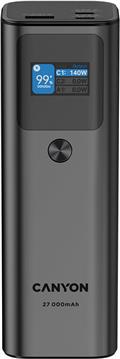 CANYON power bank PB-2010 TFT 27000 mAh 97.2Wh PD140W QC 3.0 Dark Grey
