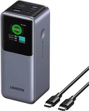 Prijenosno napajanje powerbank UGREEN 35525B, 25.000 mAh, Fast Charging, USB-C, Power Delivery 3.1 do 140W, sivi