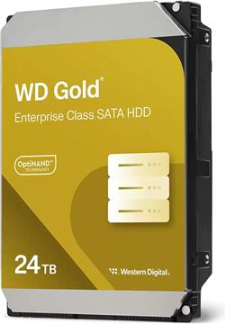 WD 24TB GOLD hard drive, 7200 rpm, 512MB