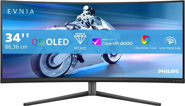 Monitor Philips 34" 34M2C6500, QD OLED, 2xHDMI, DP, 175Hz