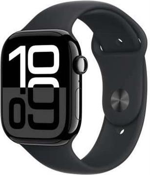 Apple Watch Series 10 GPS 46mm Jet Black Aluminium Case with Black Sport Band - S/M