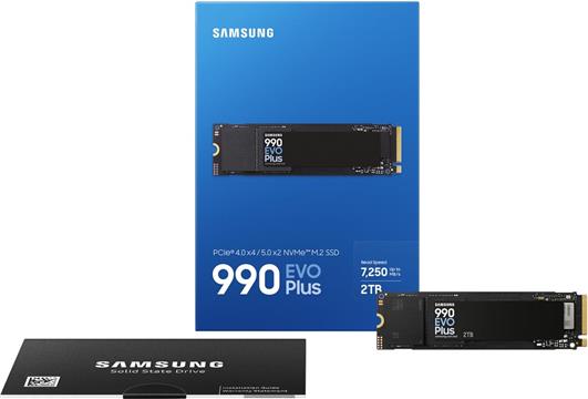 Samsung SSD 2TB M.2 PCIEx4 PCI 4.0 / PCIEx2 PCI 5.0 PCI Gen4.0/5.0 Client 990 Evo Plus, MZ-V9S2T0BW