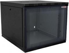 Canovate 19" 9U 540x550x455 ECO zidni ormar s bočnim pločama koje se mogu otvoriti izvana, crni (WEO-9-09F5F)