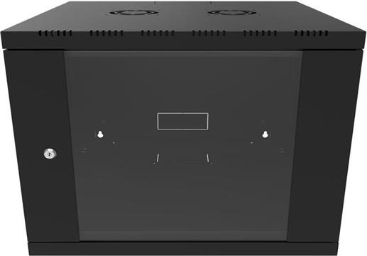 Canovate 6U 600x600x376 SINGLE zidni ormar s bočnim stranama koje se mogu otvoriti izvana, crni (WS3O-9-0666F)