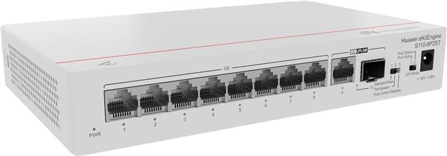 HUAWEI eKit S110 Series S110-8P2ST Unmanaged L2 Gigabit Ethernet (10/100/1000) Power over Ethernet (PoE) Grey