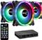Aerocool DUO12PRO Kit 3xFan 12cm ARGB LED Dual Ring Antivibration 6 Pins Black