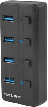 NATEC HUB USB 3.0 MANTIS 2 4-PORTS WITH SWITCH+POWER SUPPLY