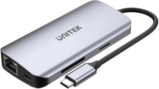 UNITEK ACTIVE HUB USB-C 2X HDMI 4K, RJ45, PD 100W
