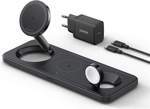 MAGGO 15W 3-IN-1 HORIZONTAL MAGNETIC STATION BLACK