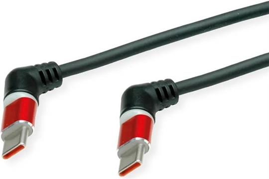 ROLINE 360° USB 2.0 kabel, C-C, M/M, 60W, crveno/crni, 1.0m