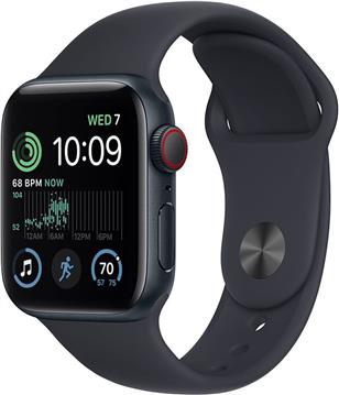 APPLE Watch SE GPS + Cellular 40mm Midnight Aluminium Case with Midnight Sport Band - M/L