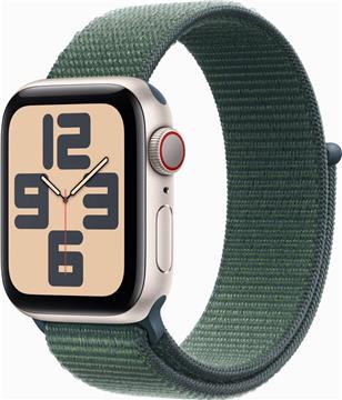 Apple Watch SE GPS + Cellular 40mm Starlight Aluminium Case with Lake Green Sport Loop