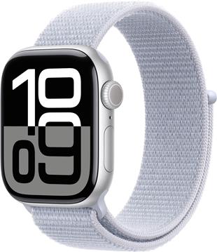 APPLE Watch Series 10 GPS + Cellular 42mm Silver Aluminium Case with Blue Cloud Sport Loop