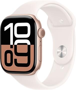 APPLE Watch Series 10 GPS + Cellular 46mm Rose Gold Aluminium Case with Plum Sport Loop