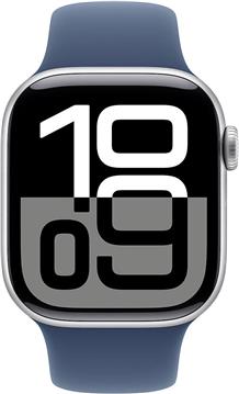 APPLE Watch Series 10 GPS 42mm Silver Aluminium Case with Denim Sport Band - M/L