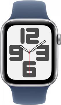 APPLE Watch SE GPS 44mm Silver Aluminium Case with Denim Sport Band - S/M