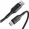 VEGER AC03 braided USB-A to USB-C cable, 1.2m, black.