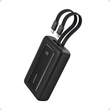 Anker Zolo Powerbank 20000 mAh, 30W with built-in USB-C + Lightning cables, black