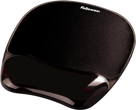 Fellowes Crystal™ Gel Mouse Pad/Wrist Rest, Black