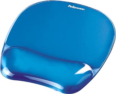 Fellowes Crystal™ Gel Mouse Pad/Wrist Rest, Blue