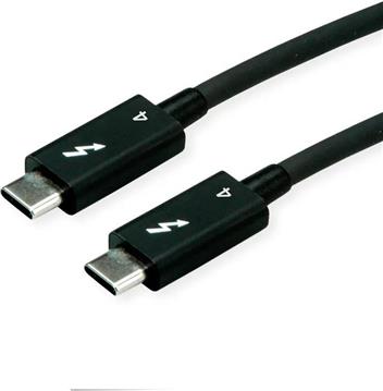 Roline Thunderbolt 4 kabel, 40Gbit/s, 100W, C-C, M/M, pasivni, 1m, crni
