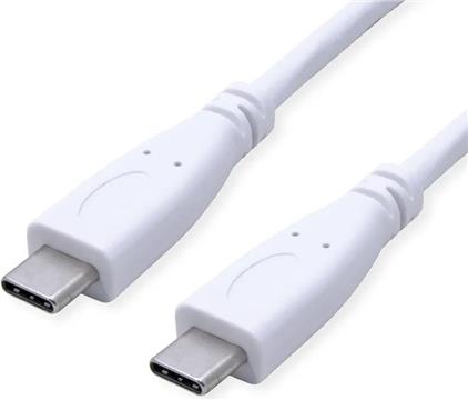 Roline VALUE USB 3.2 Gen 2 kabel, PD (Power Delivery) 20V5A, Emark, C-C, M/M, bijeli, 0.5 m