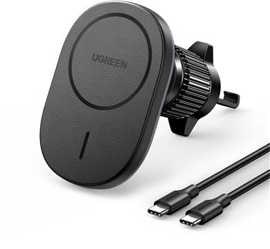 UGREEN MagSafe auto punjač 15W, USB-C, magnetni, bežični/indukcijski, crni
