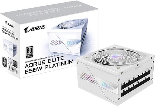 Napajanje Gigabyte AORUS ELITE P850W ICE Power Supply - PCIe 5.0, 80 PLUS Platinum, Fully Modular Design, 120mm Fan, ATX 3.0 compatible, EU Plug