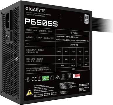 Napajanje Gigabyte P550SS Power Supply - PCIe 5.0, 80 PLUS Silver, Fully Modular Design, 120mm Fan, ATX 3.0 compatible, EU Plug