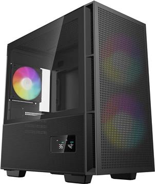 Case DeepCool CH360 Digital, Micro-ATX, ARGB, LCD, Tempered Glass, Black