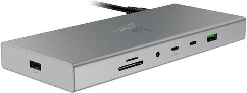 Docking station USB-C Razer USB4 Dock Mercury, 14-in-1, 4xUSB-A, 3xUSB-C, HDMI, DP, RJ45, AUX, mSD/SD, Silver
