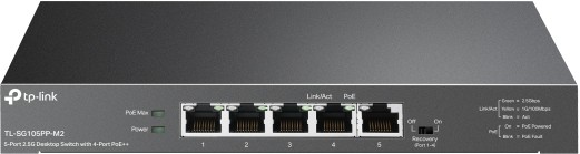 TP-LINK 5 port 2.5G network switch / switch with 4-Port PoE++