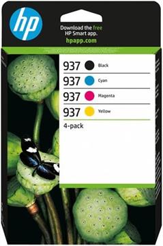 Tinta HP 937 4-Pack (Black, Cyan, Magenta, Yellow), 6C400NE