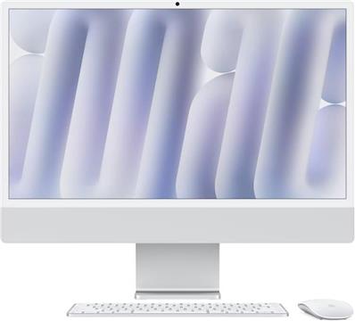 APPLE iMac Z1EJ 59,62cm 23,5Zoll Standardglas M4 10C CPU/10C GPU/16C N.E. 16GB 512GB SSD Gbit Eth MM NumKey TID DE Silber