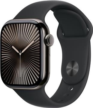 APPLE Watch Series 10 GPS + Cellular 42mm Slate Titanium Case with Black Sport Band - M/L