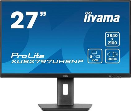 Monitor iiyama ProLite XUB2797UHSNP-B1, 27" 4K UHD IPS, 60Hz, 4ms, HDMI, DP, USB-C, KVM, zvučnici, pivot, crni