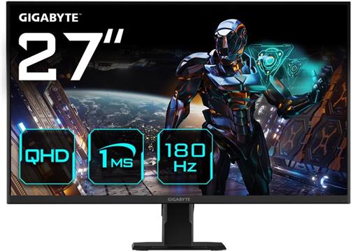 Monitor Gigabyte GS27QA, 27" QHD SS IPS, 180Hz, 1ms, 2x HDMI, DP, crni