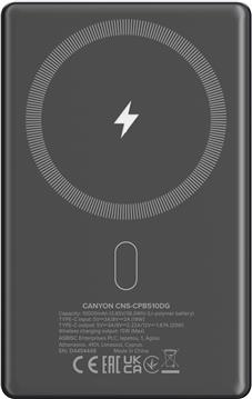 CANYON power bank OnPower 510 slim Magsafe 10000 mAh PD20W Dark Grey