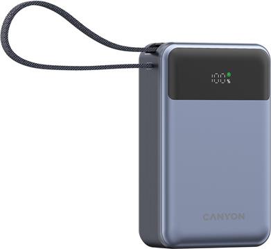 CANYON power bank OnPower 600 built-in cable 20000 mAh PD65W Dark Grey